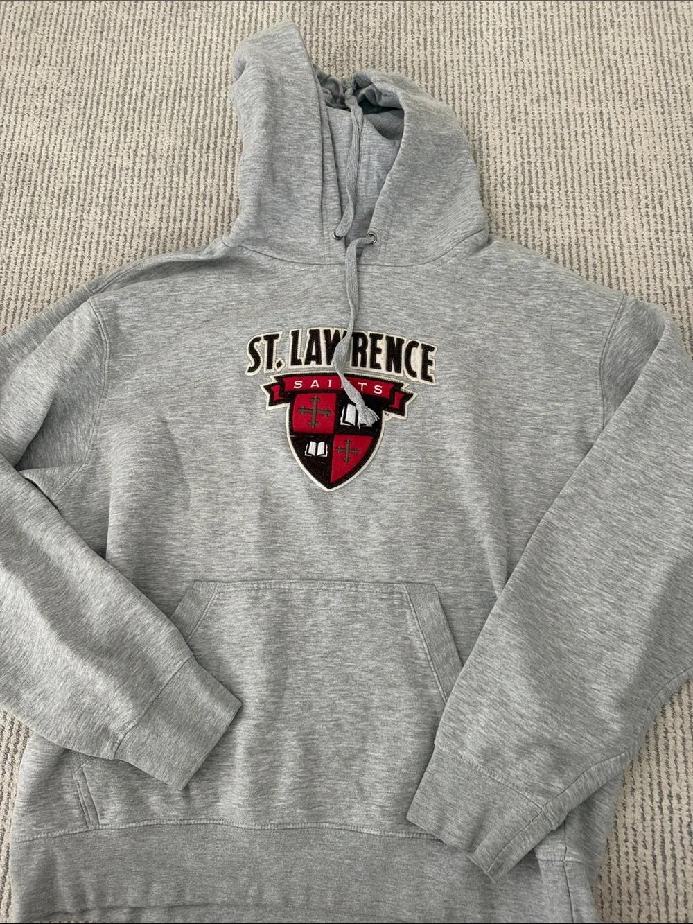 Men’s large St. Lawrence Grey Pullover Hoodie Sweatshirt